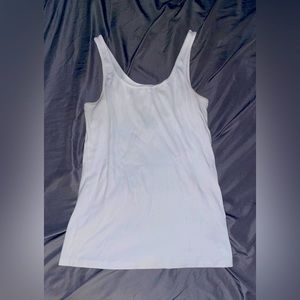 Just a plain white tank top.